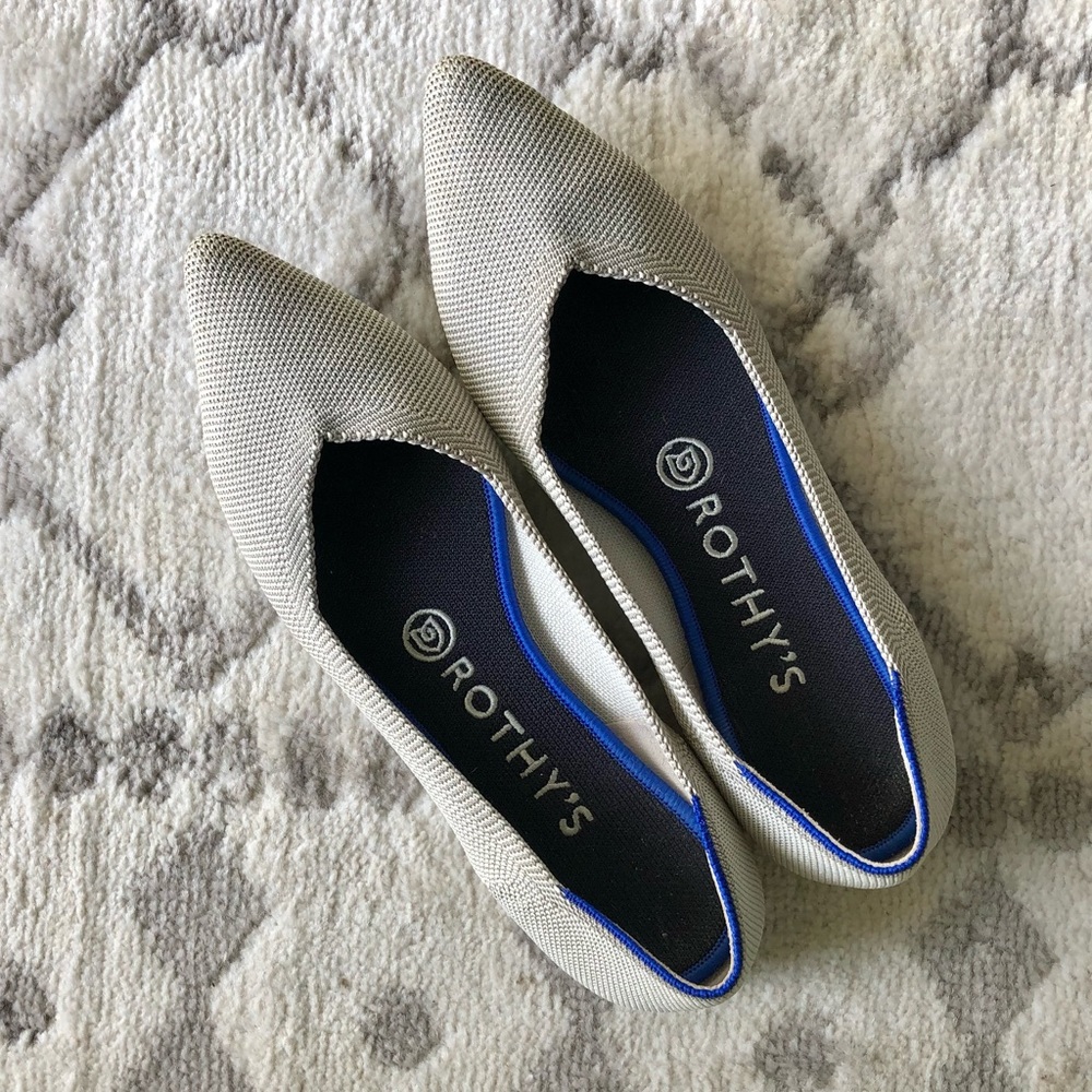 Rothy's The Point Pointed Flax Birdseye Light Grey